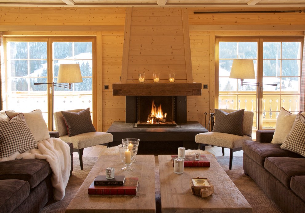 Swiss Ski Chalet  | Living Space | Interior Designers
